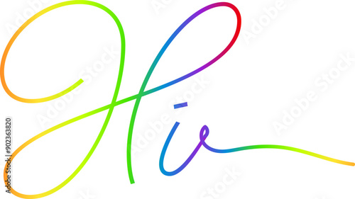 HI. Banner, speech bubble, poster and sticker concept, geometric memphis style with text Hi. Icon balloon with quote message hi or hello for banner, poster. Explosion burst design. Vector Illustration