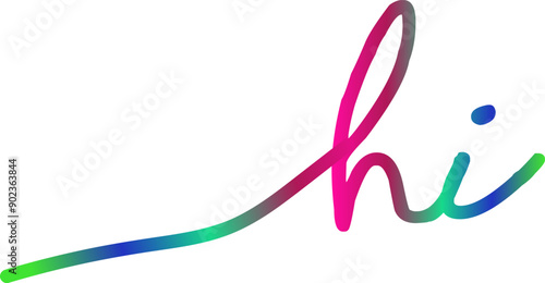 HI. Banner, speech bubble, poster and sticker concept, geometric memphis style with text Hi. Icon balloon with quote message hi or hello for banner, poster. Explosion burst design. Vector Illustration