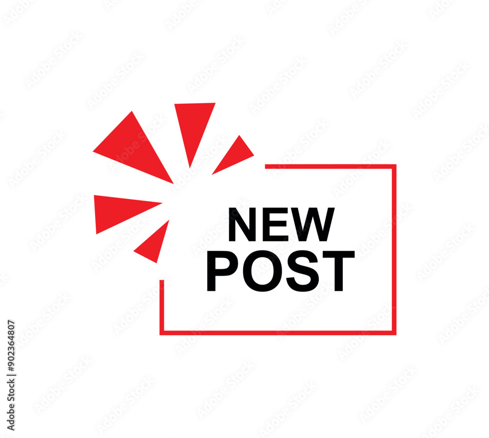 Fototapeta premium new post sign on white background