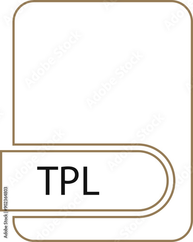 TPL File format icon black outline and light color photo