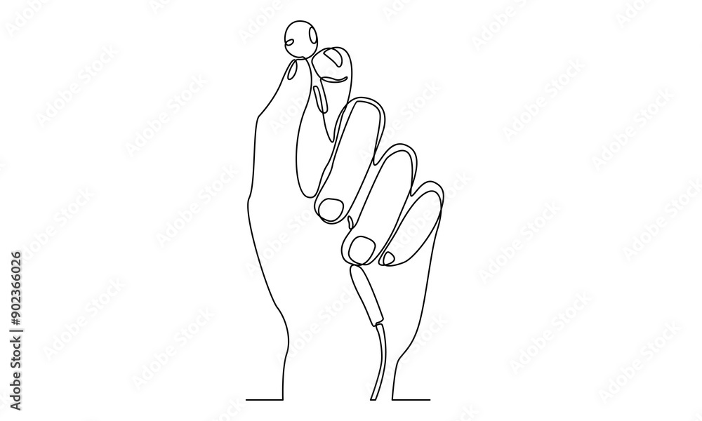 continuous line art of hand holding earphone continuous line art of hand holding earphone