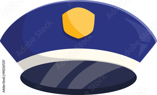 Blue police hat representing law enforcement, security, and order