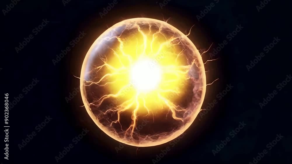 A sun electricity ball isolated on black background A sun electricity ball isolated on black background
