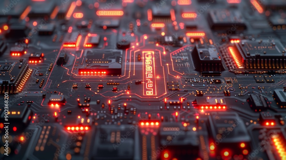 Futuristic circuit board texture with intricate, glowing pathways Futuristic circuit board texture with intricate, glowing pathways
