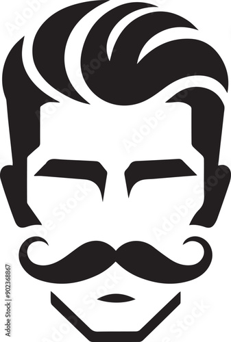 Man Mostache salon vector silhouette