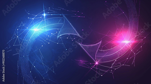 Two arrows turning around each other, Fast Money transfer background, Fast data transfer, Fast money exchange