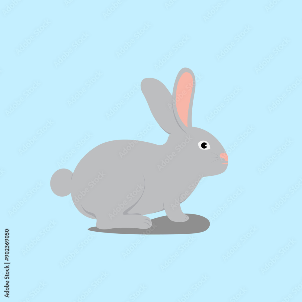 Illustration vector graphic of a rabbit isolated on blue background. Illustration vector graphic of a rabbit isolated on blue background.
