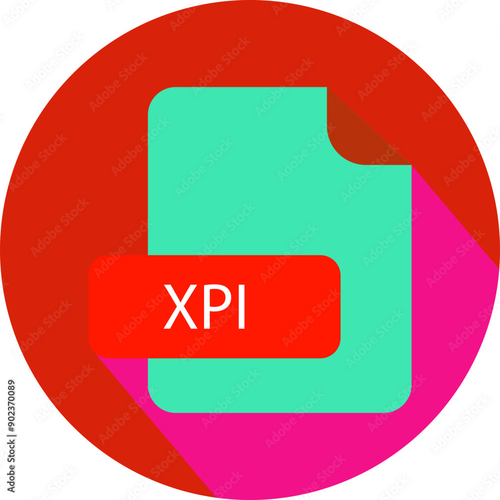XPI File extension icon with black shadow circular icon XPI File extension icon with black shadow circular icon