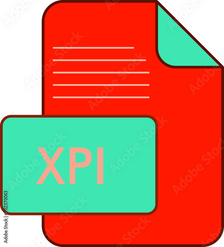 XPI File extension icon little dot and color fill photo