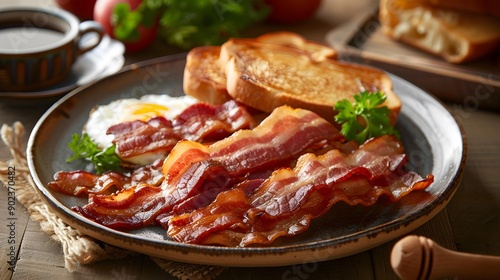 The bacon is crispy and delicious served picture © Yelena