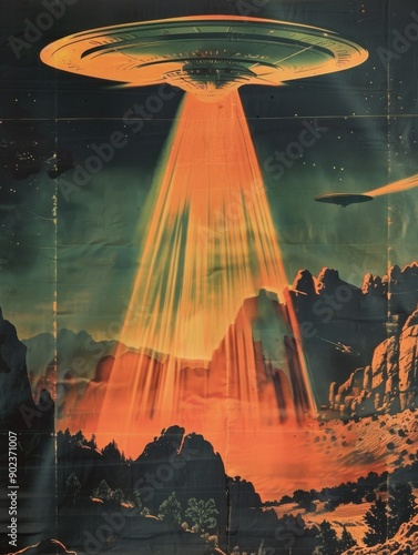 Vintage classic UFO movie poster.