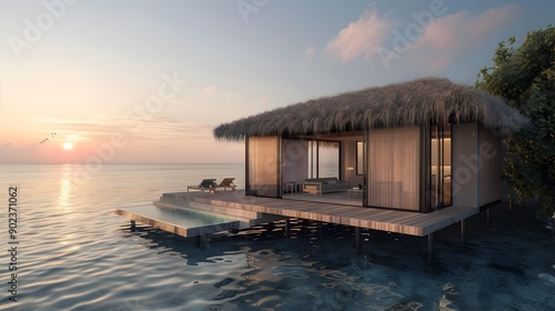 Overwater villas with private terraces and direct access photo