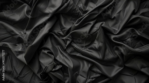 Wallpaper Mural Crumpled black fabric on dark backdrop Torontodigital.ca