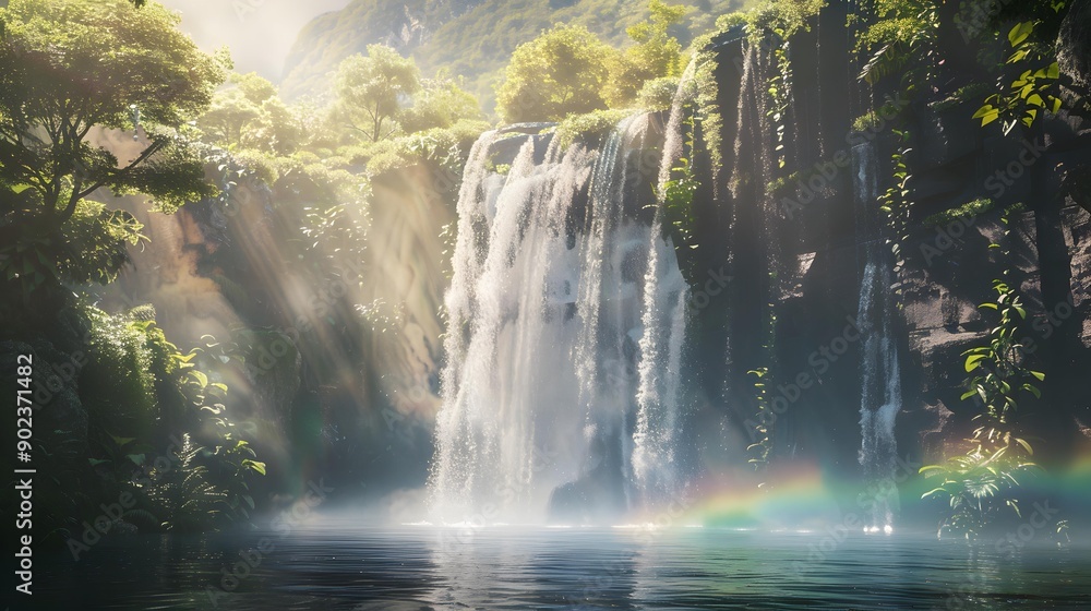 A waterfall falls A waterfall falls