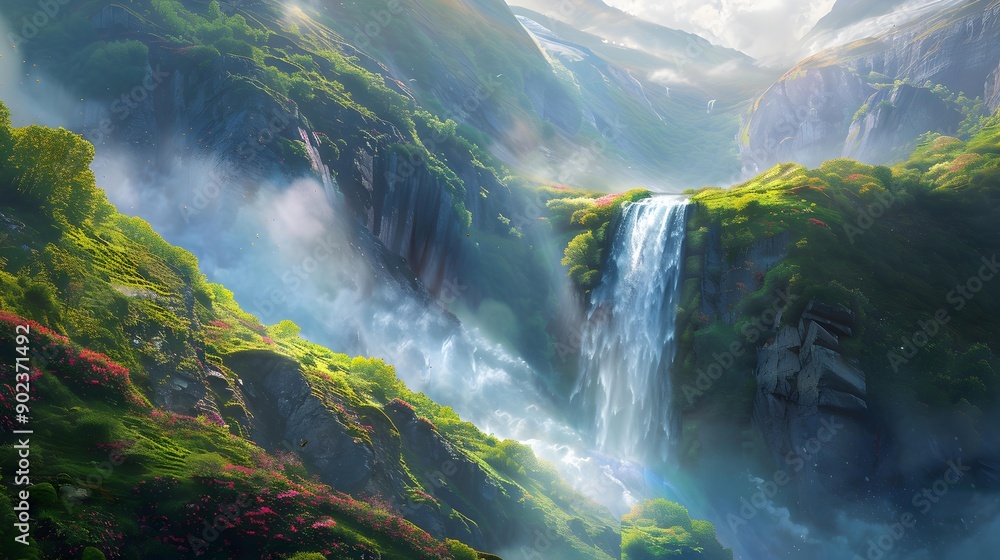 A waterfall falling img A waterfall falling img