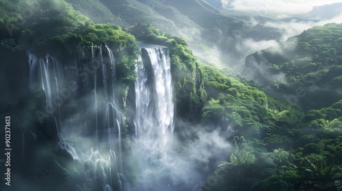 A waterfall in the wild falling img © Yelena