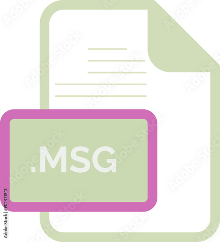 MSG File extension icon color fill rounded corners inside transparent