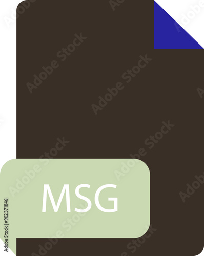 MSG file extension icon crisp corners grey colors