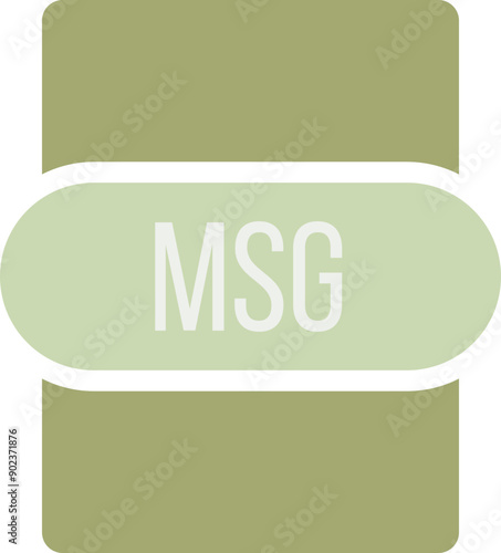 MSG File extension icon rounded and color fill