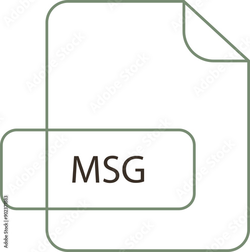 MSG File extension icon RAW thicker outline