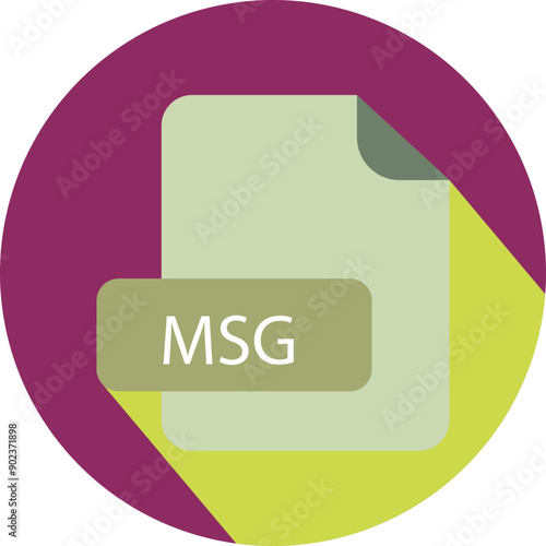 MSG File extension icon with black shadow circular icon