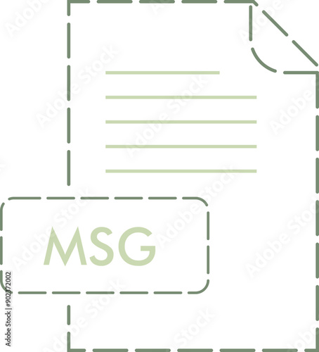 MSG File format icon rounded dashed outline