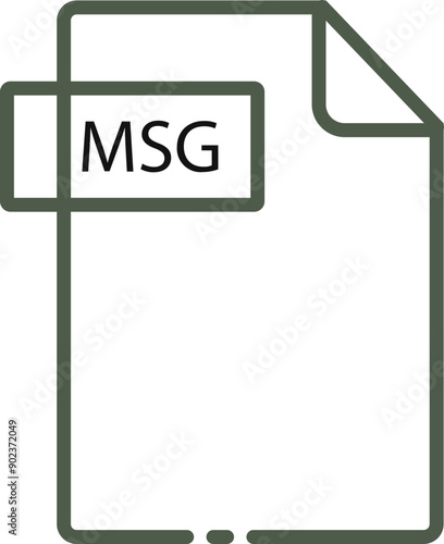 MSG File format minimal icon with black outline