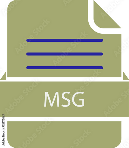 MSG File icon black color and lines