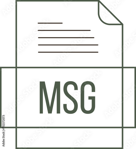 MSG File icon crisp thick outline sharp corners