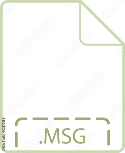 MSG File icon deep rounded outline