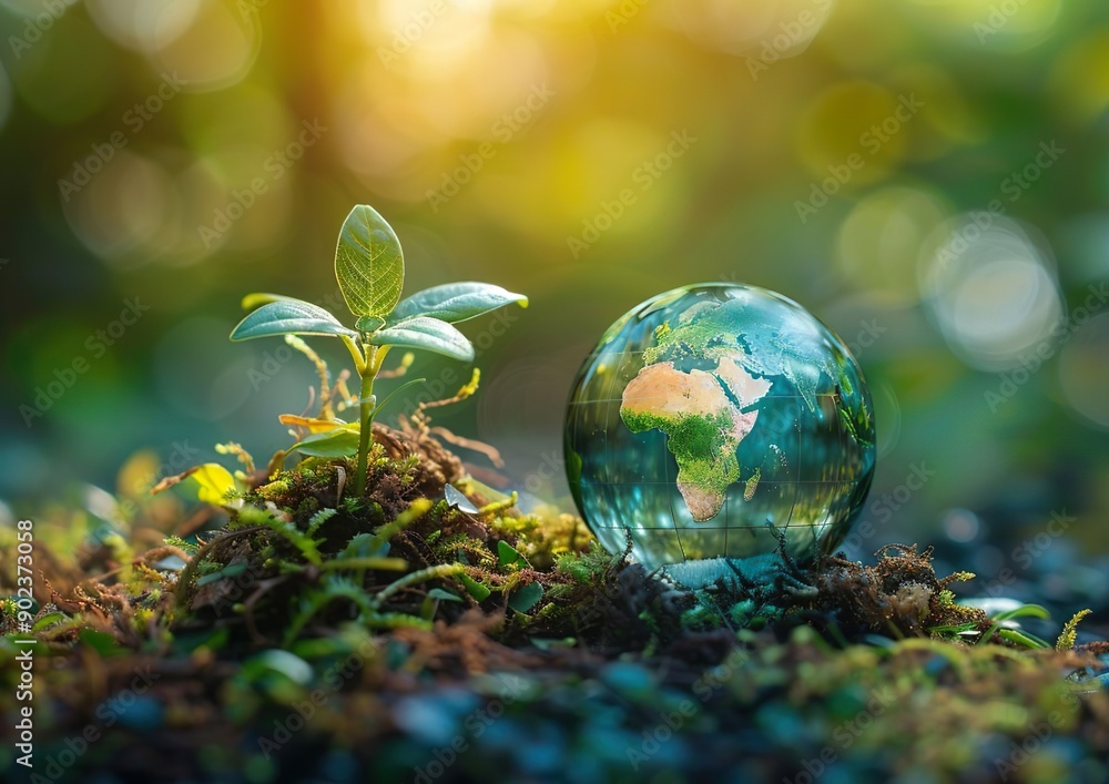 Crystal Globe Ball on moss in Green Forest. Save Clean Planet. Environmental, Social and Corporate Governance Concept, Earth Nature Background
Crystal Globe Ball on moss in Green Forest. Save Clean Planet. Environmental, Social and Corporate Governance Concept, Earth Nature Background