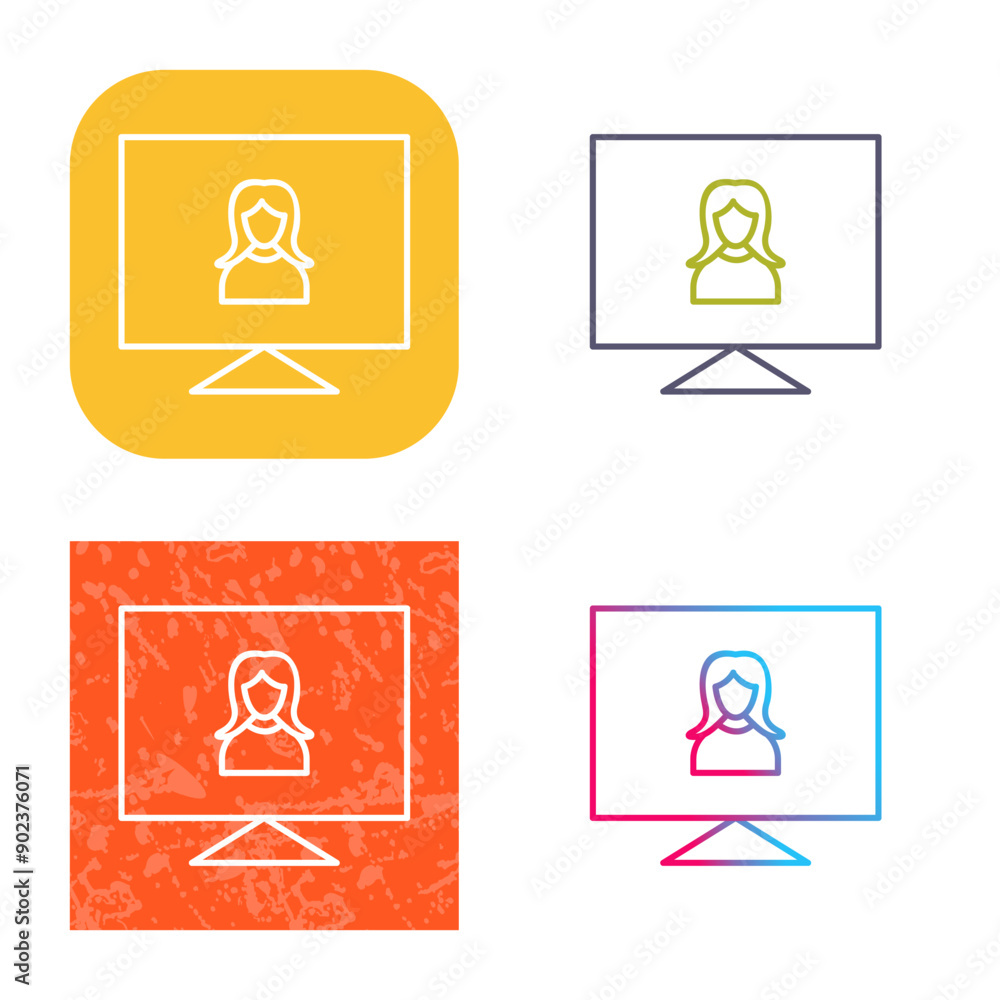 Female Visitor Icon Design