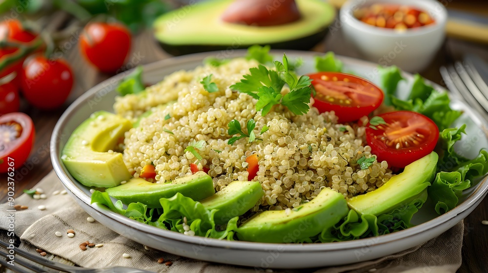 Quinoa portion of quinoa with vegetables picture Quinoa portion of quinoa with vegetables picture