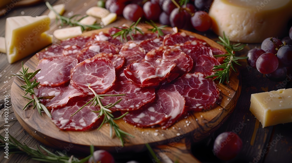 Coppa cut into thin slices and placed image Coppa cut into thin slices and placed image