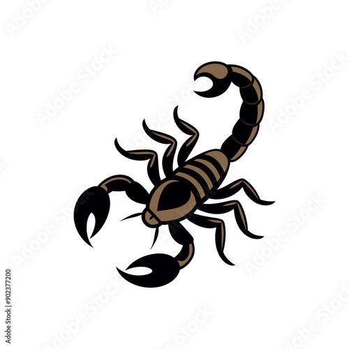 a scorpion that is black and white