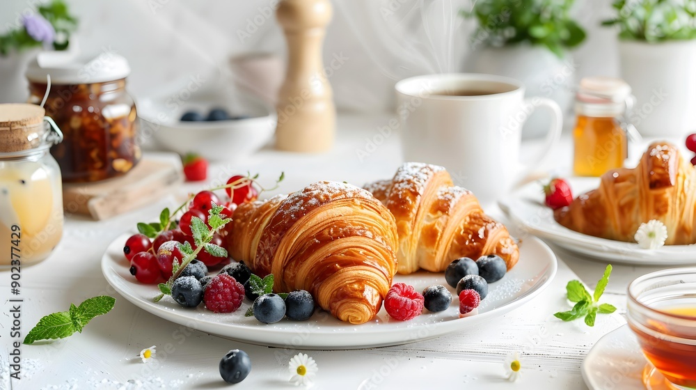 The croissants are fresh and flaky image The croissants are fresh and flaky image