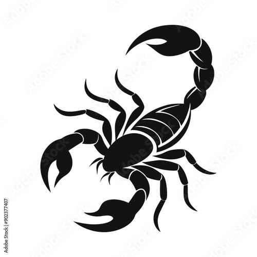 a scorpion that is black and white