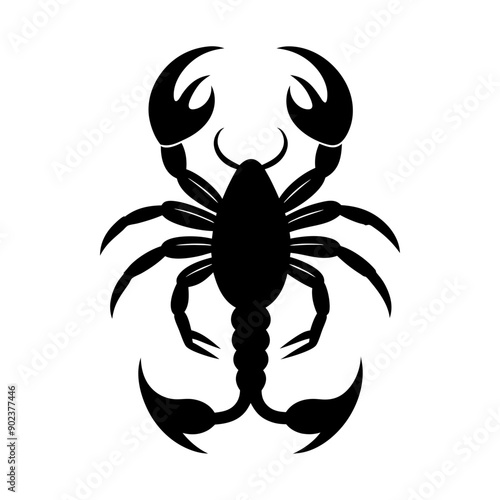 a scorpion that is black and white