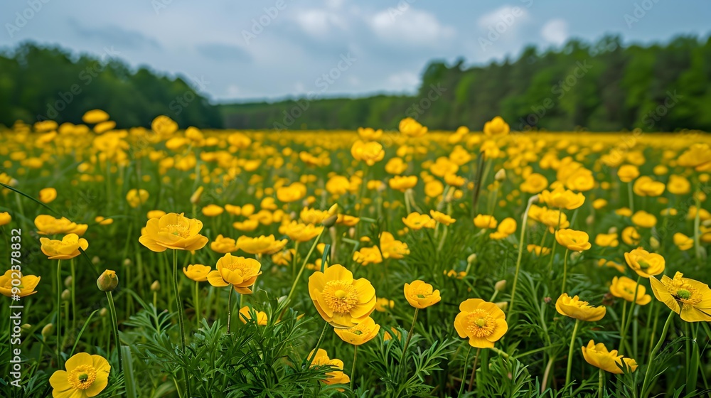 Ranunculus meadow a flowering meadow of buttercups covered picture Ranunculus meadow a flowering meadow of buttercups covered picture