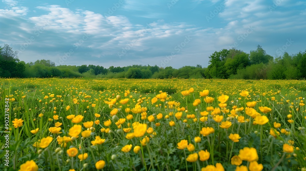 Ranunculus meadow a flowering meadow of buttercups covered img Ranunculus meadow a flowering meadow of buttercups covered img