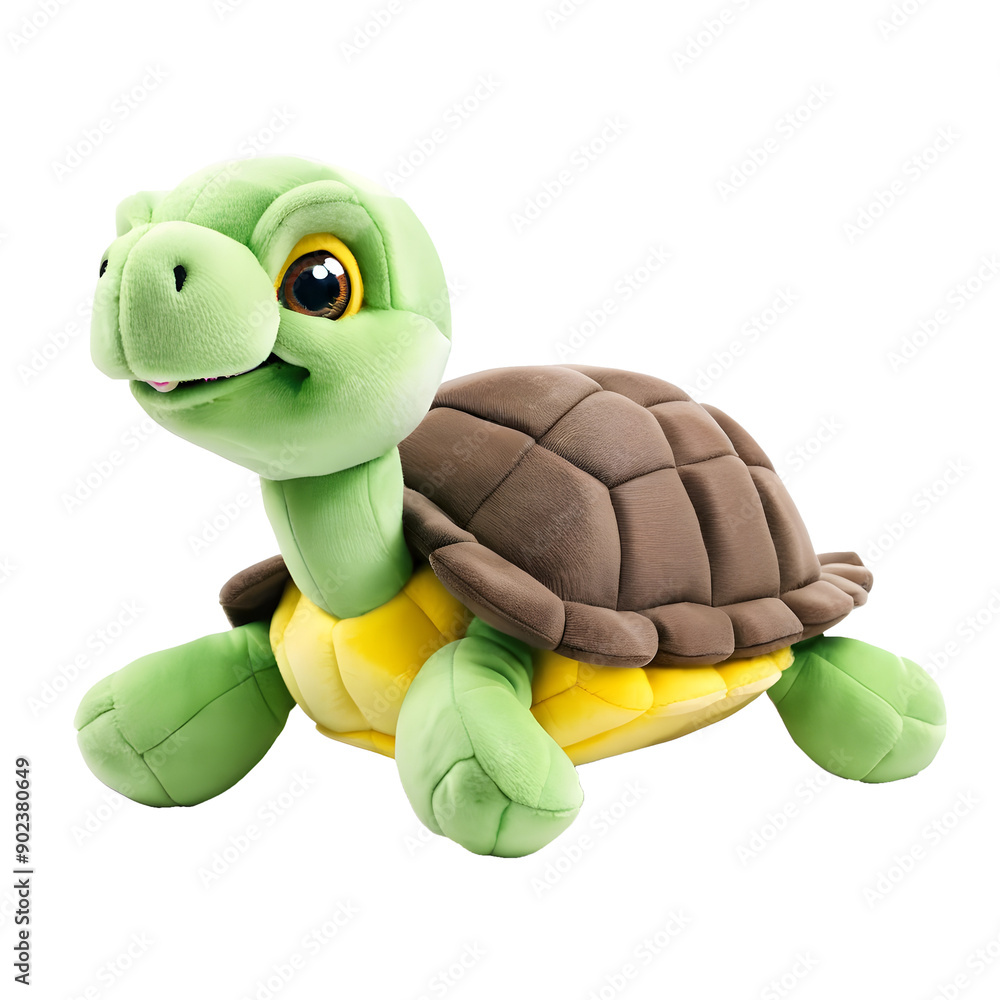 Fototapeta premium Cute Turtle Stuffed Toy isolated on transparent background