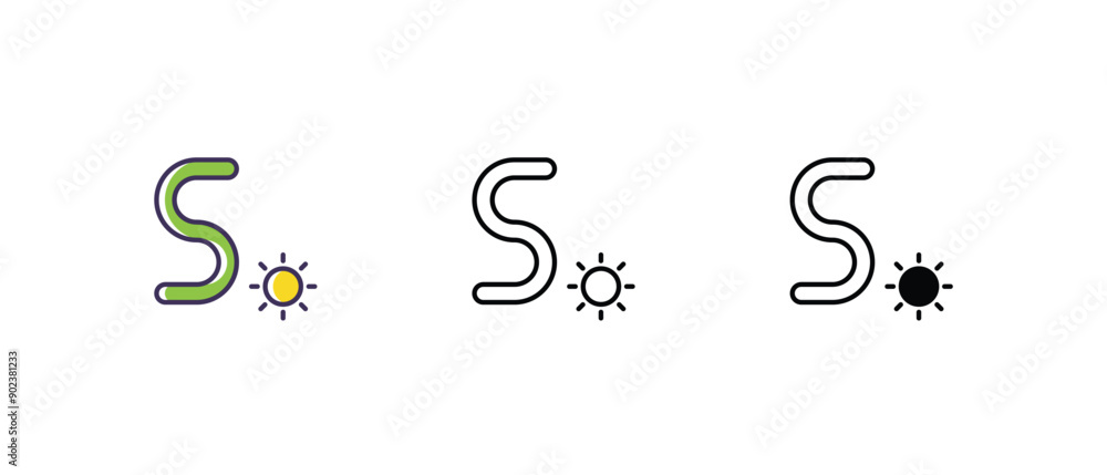 S icon Icons thin line and glyph vector icon stock illustration S icon Icons thin line and glyph vector icon stock illustration