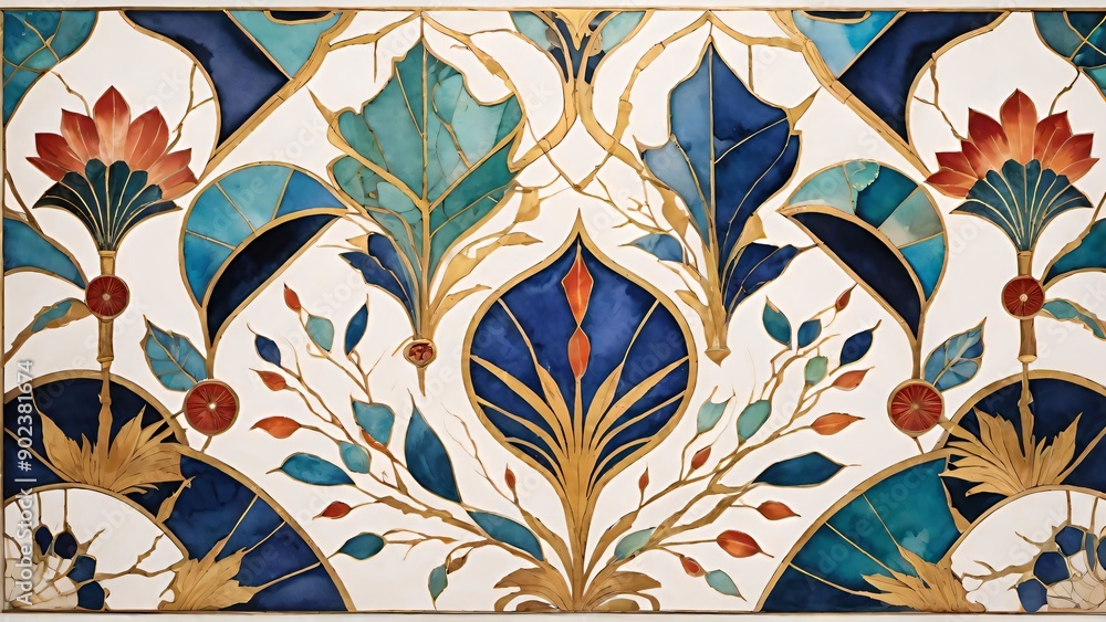 Details from ceramic tile art