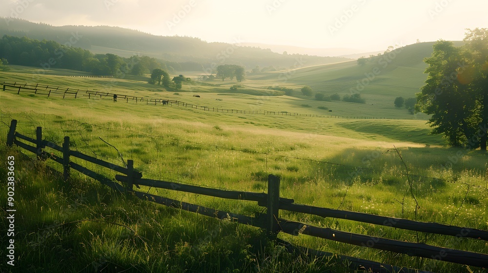 Broad pasture in the national park where deer image Broad pasture in the national park where deer image