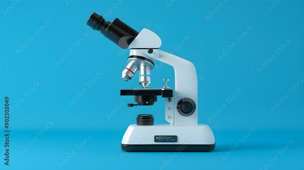 close up microscope with blue background close up microscope with blue background