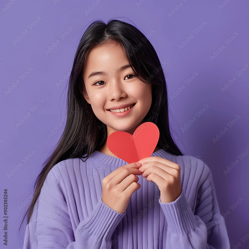 Indian happy woman holding a red heart pillow isolated on grey studio background.
Indian happy woman holding a red heart pillow isolated on grey studio background.
