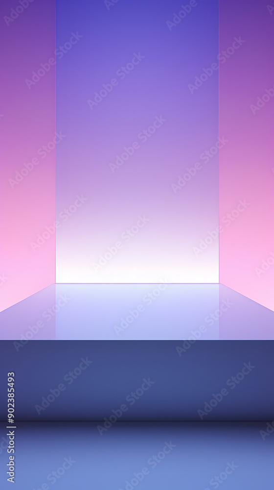 Fototapeta premium Digital gradient purple pink white glass geometric background with generative
