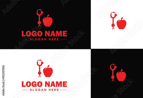 Dietician icon Nutritionist Nutritional therapist Dietary consultant flat logo sign symbol editable vector
