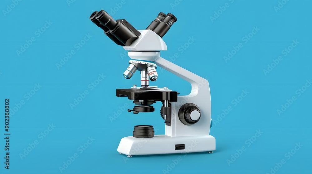 close up microscope with blue background close up microscope with blue background