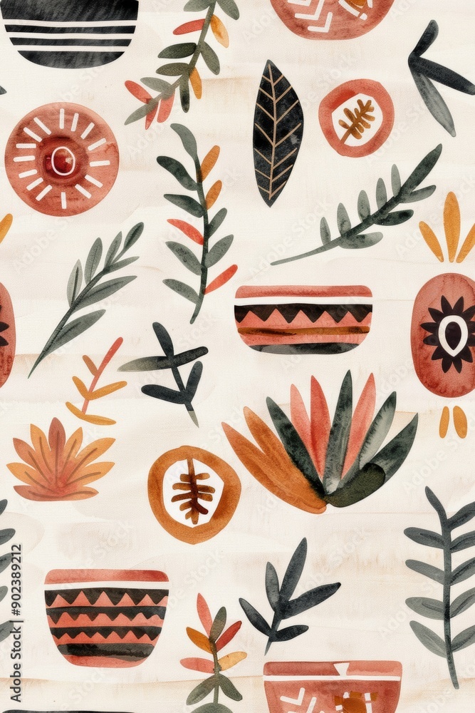 Seamless pattern in watercolor style. Seamless pattern in watercolor style.